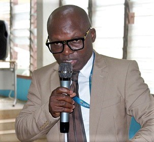 Professor Samuel Fosu Gyasi, Dean of the School of Sciences of the University of Energy and Natural Resources, addressing the participants